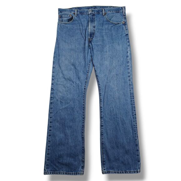 Levi's 517 Jeans 40x34 Mid Blue Straight Leg 100% Cotton FLAW - Picture 1 of 13